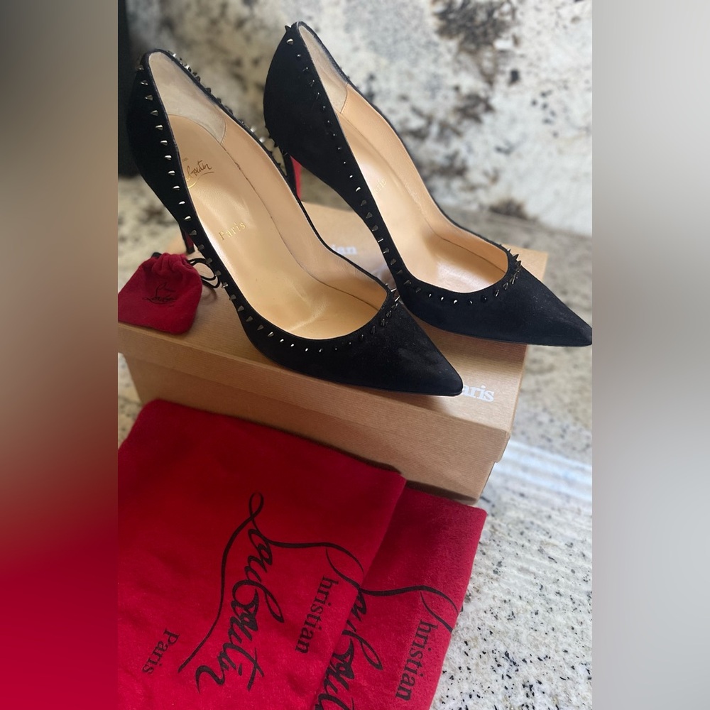 Christian Louboutin Women's Black Spike Studded Heels / Size: 40.5/ 9.5 in US - Picture 12 of 14